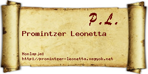Promintzer Leonetta névjegykártya
